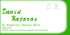 david majoros business card